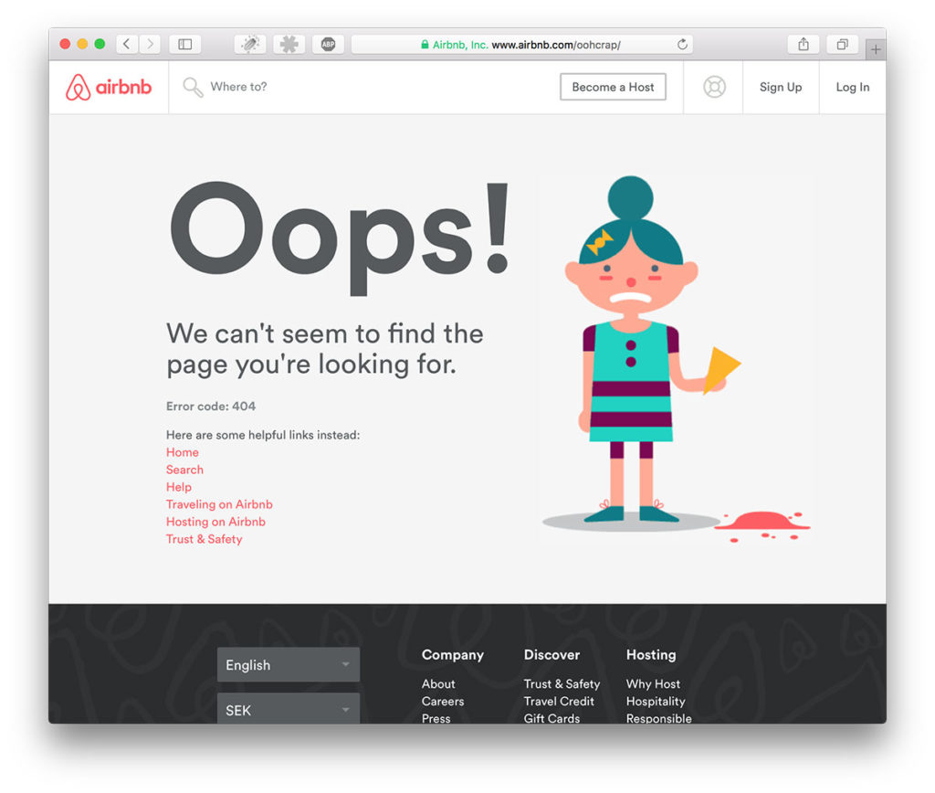 Error 404 at Airbnb