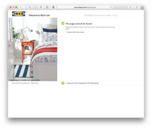 Error 404-page of the international IKEA website