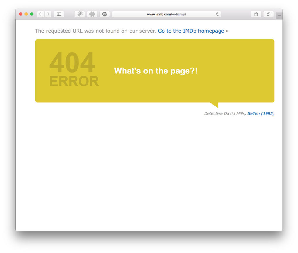 IMDB's Error 404-page